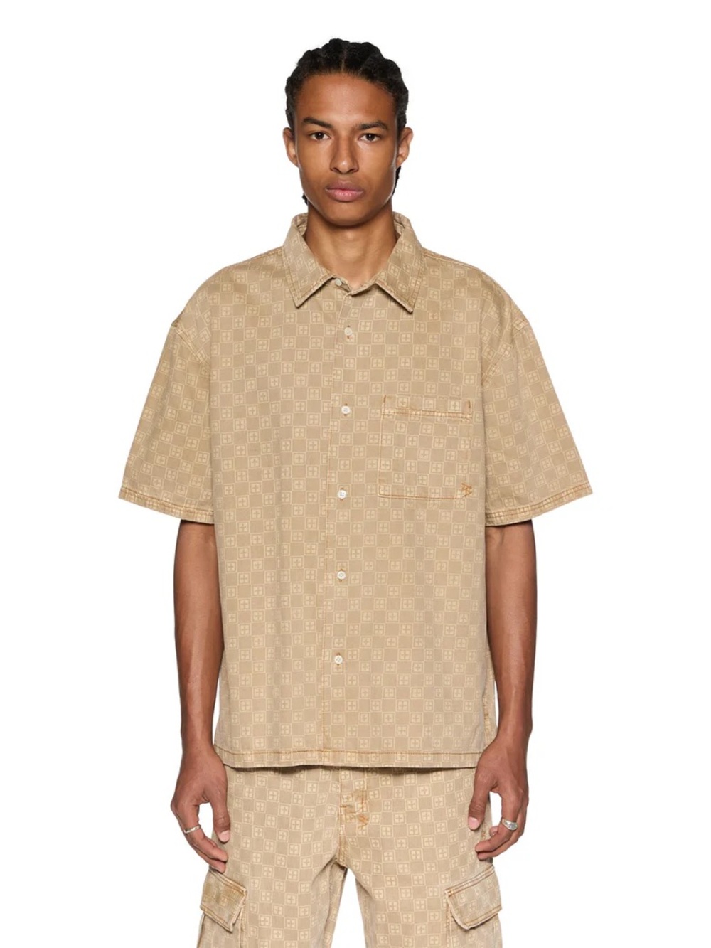 NWT Ksubi Box Denim SS Shirt Tan
